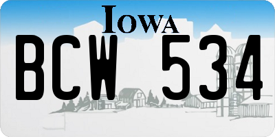 IA license plate BCW534
