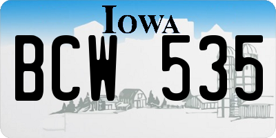 IA license plate BCW535