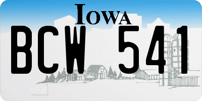 IA license plate BCW541