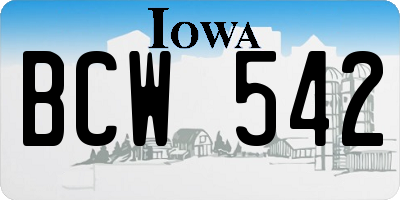 IA license plate BCW542