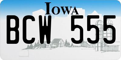 IA license plate BCW555