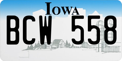 IA license plate BCW558