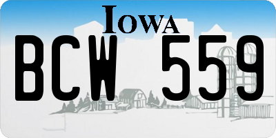 IA license plate BCW559