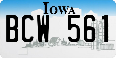 IA license plate BCW561
