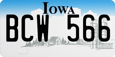 IA license plate BCW566