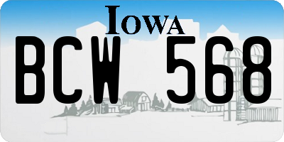 IA license plate BCW568