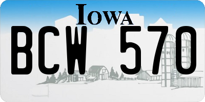 IA license plate BCW570