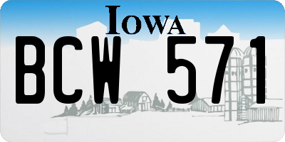 IA license plate BCW571