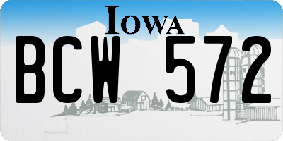IA license plate BCW572