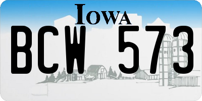 IA license plate BCW573
