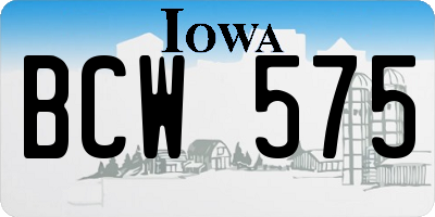 IA license plate BCW575