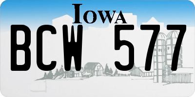 IA license plate BCW577