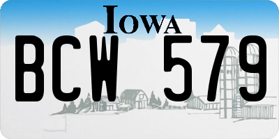 IA license plate BCW579