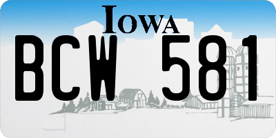 IA license plate BCW581