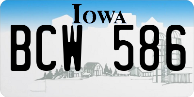 IA license plate BCW586