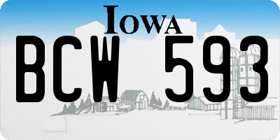 IA license plate BCW593