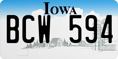 IA license plate BCW594