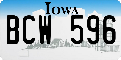 IA license plate BCW596