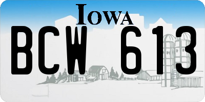 IA license plate BCW613