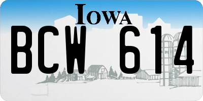 IA license plate BCW614