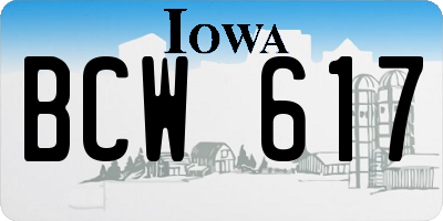 IA license plate BCW617