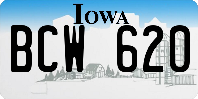 IA license plate BCW620