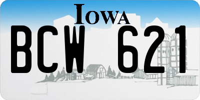 IA license plate BCW621