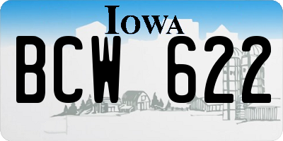 IA license plate BCW622