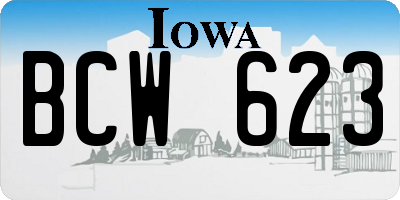 IA license plate BCW623