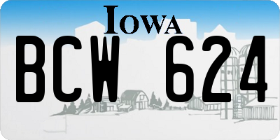 IA license plate BCW624