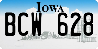 IA license plate BCW628