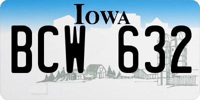 IA license plate BCW632