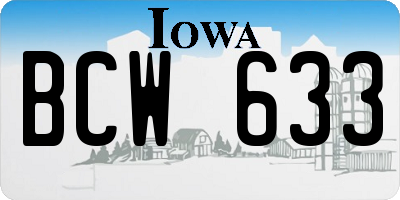 IA license plate BCW633