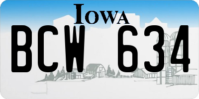 IA license plate BCW634