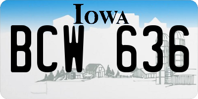 IA license plate BCW636