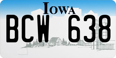 IA license plate BCW638