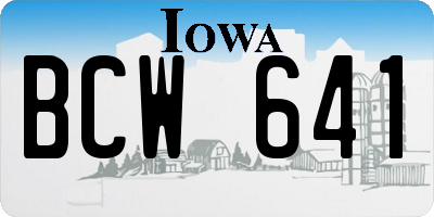 IA license plate BCW641