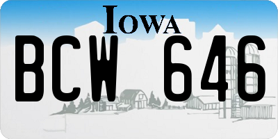 IA license plate BCW646