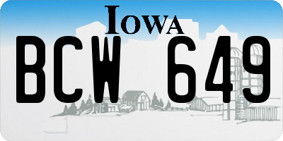 IA license plate BCW649