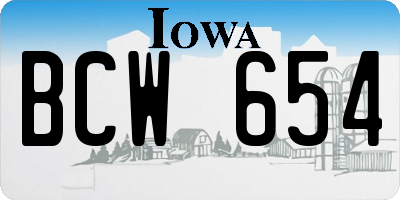 IA license plate BCW654