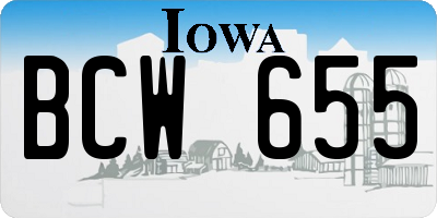 IA license plate BCW655