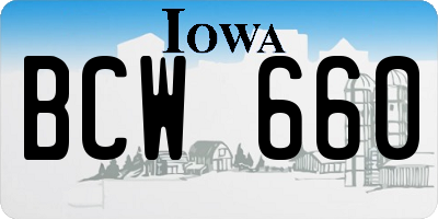 IA license plate BCW660