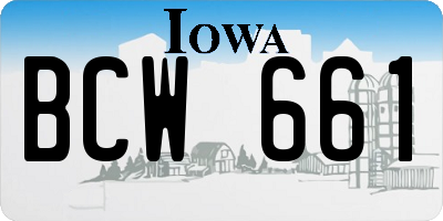 IA license plate BCW661
