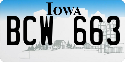 IA license plate BCW663