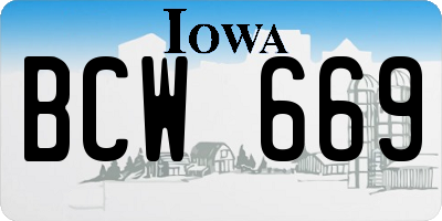IA license plate BCW669