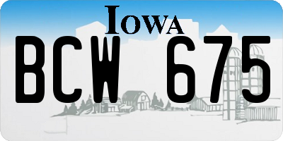 IA license plate BCW675