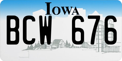 IA license plate BCW676