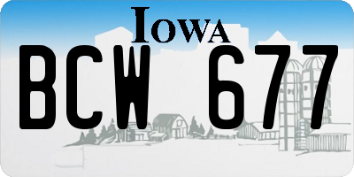 IA license plate BCW677