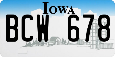 IA license plate BCW678