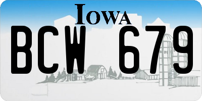 IA license plate BCW679